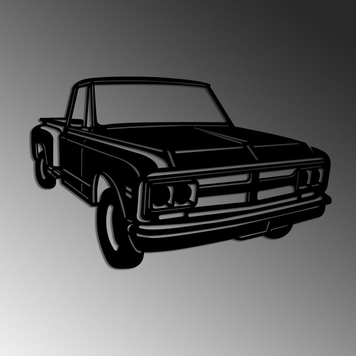 Wallity GMC C/K 1967 Accesorio Decorativo de Pared de Metal Negro